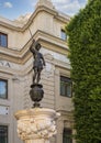 Mercury Fountain in front of the Bank of Spain in Plaza de San Francisco in Seville.