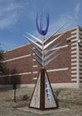 `Earth & Beyond` by artist Daren Fagen outside the Lewisville Grand Theater in Lewisville, Texas.