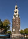 The Montelbaanstoren clock tower, Amsterdam, Netherlands