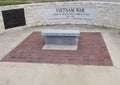 Monument for soldiers who died in the Vietnam War in the Veteran`s Memorial Park, Ennis, Texas Royalty Free Stock Photo