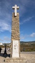 Monument to Cabo da Roca being the westernmost point of Europe, on the Atlantic Ocean in Portugal.