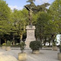 Monument to the Fallen of the First World War by Delfo Paoletti in the public garden of Cortona, Italy. Royalty Free Stock Photo