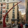 Monument to the fallen during the 1714 Siege of Barcelona at Fossar de les Moreres adjacent to the Basilica De Santa Maria Del Mar Royalty Free Stock Photo