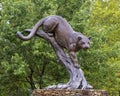 Bronze sculpture titled Osage Cougar by Jim Gilmore in Tulsa, Oklahoma.