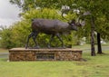 Bronze sculpture titled Porcupine Herd Caribou by Sam Terakedis in Tulsa, Oklahoma.