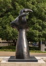 Woman Addressing the Public: Project for a Monument, 1981 by Joan Miro outside the Kimbell Art Museum.
