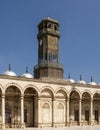 Tower clock, courtyard of the Alabaster mosque situated in the Citadel of Cairo, Egypt. Royalty Free Stock Photo