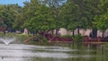 Monumental `Pteris Multifaba` sculpture in Leonhardt Lagoon in Fair Park, Dallas. Royalty Free Stock Photo