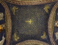 Mosaic in the central dome in the Mausoleum of Galla Placidia in Ravenna, Italy.