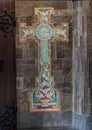 Pictured is a mosaic cross with white doves, Amsterdam, The Netherlands Royalty Free Stock Photo
