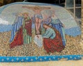 Mosaic dome at the entrance to Saint Simon the Tanner`s Hall, in the Mokattam Mountains, Cairo region.