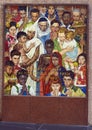 `Golden Rule` by Norman Rockwell in mosaic in the West entryway of Thanksgiving Square in downtown Dallas, Texas.