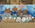 Munkiana Mobulas part of a mural titled Sea Giants on the wall of an old tuna factory on Cosario Beach in Cabo San Lucas.