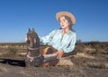 Mural depicting scene with Elizabeth Taylor from `Giant` on Highway 90 outside Marfa, Texas.