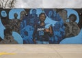 Mural featuring Leon Bridges in a Dallas Mavericks 23-24 City Edition Jersey in Deep Ellum, East Dallas.