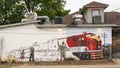 Train mural by celebrity muralist Patrick Ganino on Main Street in the City of Frisco, Texas.