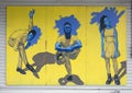 Mural with African-American dancers by unidentified artist in Dallas, Texas. Royalty Free Stock Photo