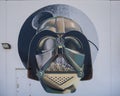 Darth Vader and the Deathstar mural by Jeks on the outside of the BBC Collective, a cannibis company in Oklahoma City, Oklahoma. Royalty Free Stock Photo