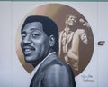 Otis Redding mural by Jeks on the outside of the BBC Collective, a cannibis company in Oklahoma City, Oklahoma.