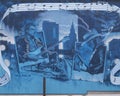 Mural with Jimmie Lawrence Vaughan and his younger brother Stevie Ray Vaughan by Ryan Stalsby, part of the Blues Alley project,