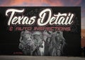 Mural on the side of Texas Detail & Auto Inspections in Oak Cliff, Dallas, Texas by local artist Armando Aguirre.