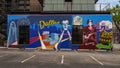 Mural in Deep Ellum parking lot in East Dallas, Texas. Royalty Free Stock Photo