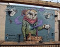 Night Owl wall mural by Joe Skilz custom art, Deep Ellum, Texas