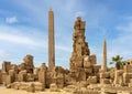 North side of the Queen Hatshepsut  and Thutmose I Obelisks in the Karnak Temple Complex near Luxor, Egypt. Royalty Free Stock Photo