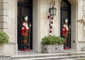 Nutcracker Solidiers standing guard protecting a house in Dallas, Texas