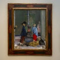 Skeletons Warming Themselves by Belgian artist James Ensor on display in the Kimbell Art Museum.