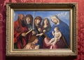 Madonna and Child with Four Saints and a Donor by Marco Bello on display in The Morgan Library and Museum. Royalty Free Stock Photo