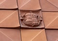 A Motif of the ceramic cladding of the Greek Street facade of the Kovacs Margit Ceramic Museum, Hungary