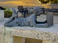 \'Journeys of the Mind\' bronze sculpture by Jack Wilson outside the Main Library of Grand Prairie, Texas.