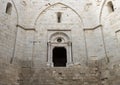 An opening to the main courtyard of the Castel Del Monte on a hill in Andria in southeast Italy