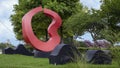 `Gateway` by Hans Van Bovenkamp, an outdoor sculpture located at the Arapaho DART Station in Richardson, Texas.