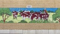 Painted Ceramic tile mural above the entrance to the Will Rogers Equestrian Center in Fort Worth, Texas.