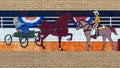 Painted Ceramic tile mural above the entrance to the Will Rogers Equestrian Center in Fort Worth, Texas.