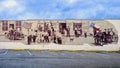 Painted mural by artist Deborah Vest depicting parade day in Grapevine. Royalty Free Stock Photo