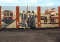 Mural on the side of a building in Plano, Texas by Wes Hardin. Royalty Free Stock Photo