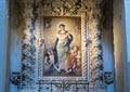 Painting of the ascension of Madonna above one of the altars, Basilica di Santa Croce Royalty Free Stock Photo