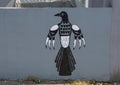 Abstract painting of a seagull on a wall near Alki Beach, Seattle, Washington