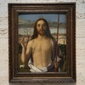 Christ Blessing by Giovanni Bellini on display in the Kimbell Art Museum in Fort Worth, Texas.