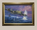Close Call by Roy Grinnell on display in the Museum of the National Aviation Center in Dallas. Royalty Free Stock Photo