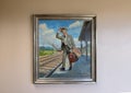 Will Rogers oil on canvas painting, Claremore, Oklahoma