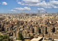 Panoramic view of Cairo from the garden and forecourt of the Alabaster Mosque in the Cairo Citadel, Egypt. Royalty Free Stock Photo