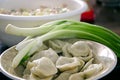 boiled homemade dumpling on a plate Royalty Free Stock Photo