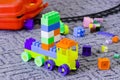 multi- colored toy plastic children machine the room Royalty Free Stock Photo