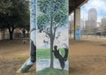 Pooch-themed art in Bark Park Central, Deep Ellum, Texas Royalty Free Stock Photo