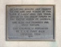 Plaque on the Veterans Memorial just adjacent to the Old Well House in front of City Hall in Lewisville, Texas.