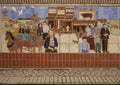 Portion of `A Community Honored`, a four-panel tile mural by Judith Inglesa at Tyler/Vernon Dart Station in Oak Cliff, Dallas.